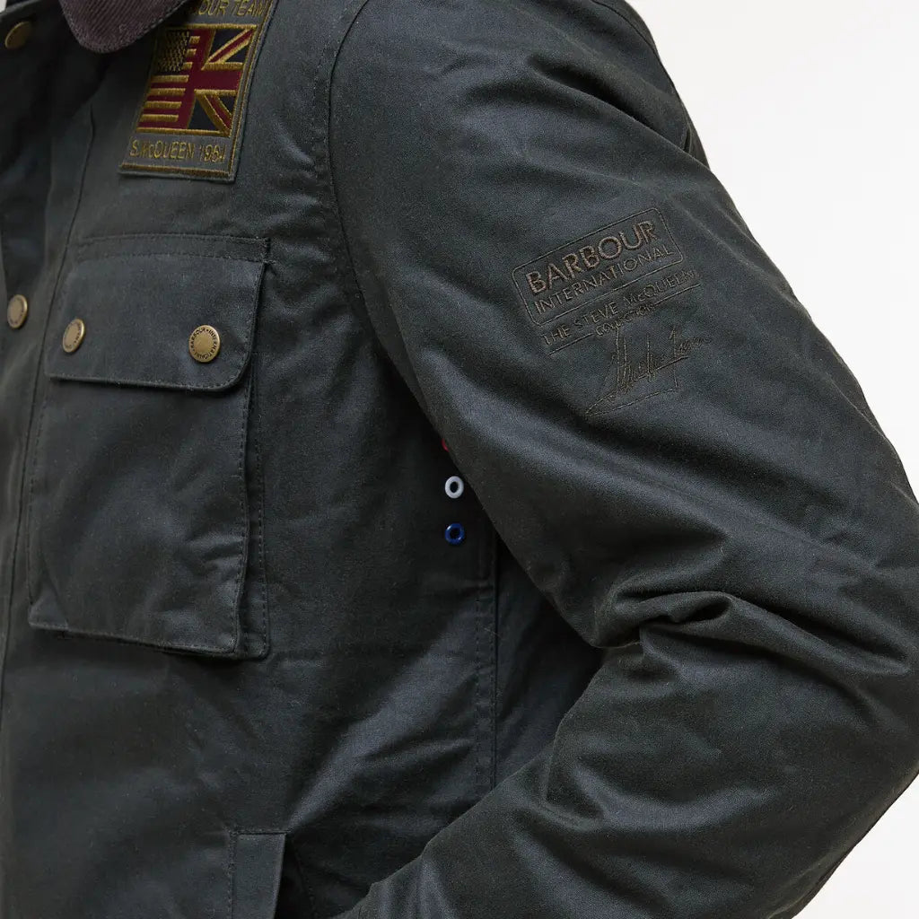 BARBOUR INTERNATIONAL -  VESTE WORKERS WAX STEVE MCQUEEN SAGE -  Klubb