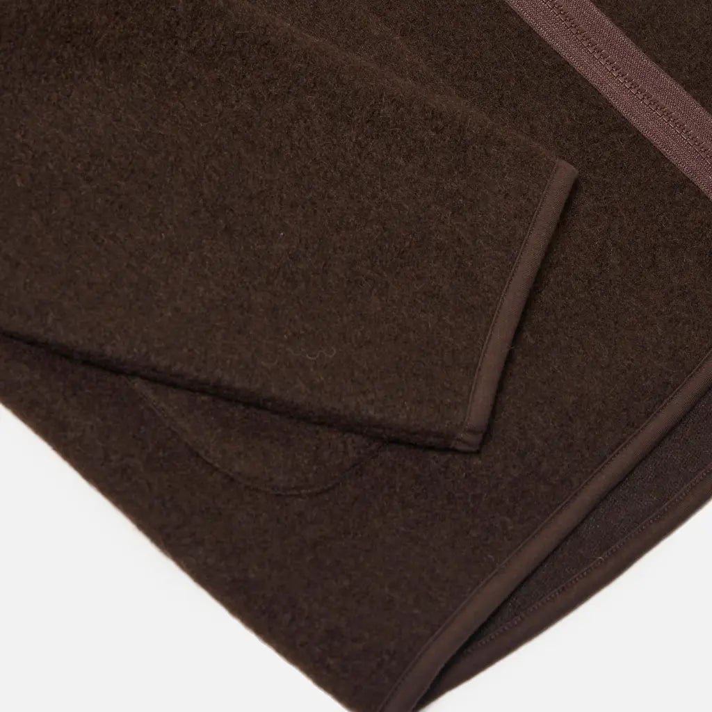 UNIVERSAL WORKS -  VESTE ZIP LINER LAINE BROWN -  Klubb