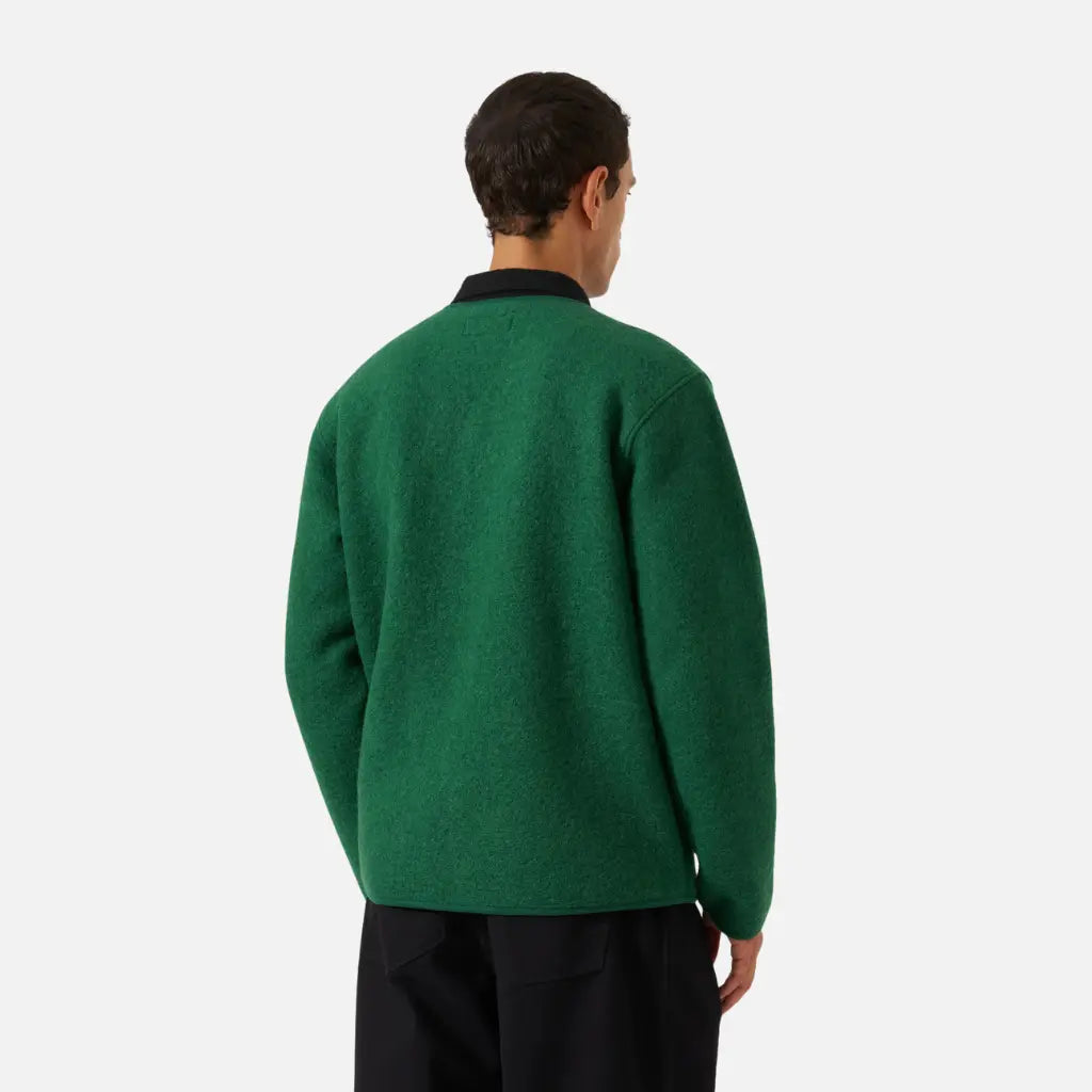 UNIVERSAL WORKS -  VESTE ZIP LINER LAINE VERT -  Klubb