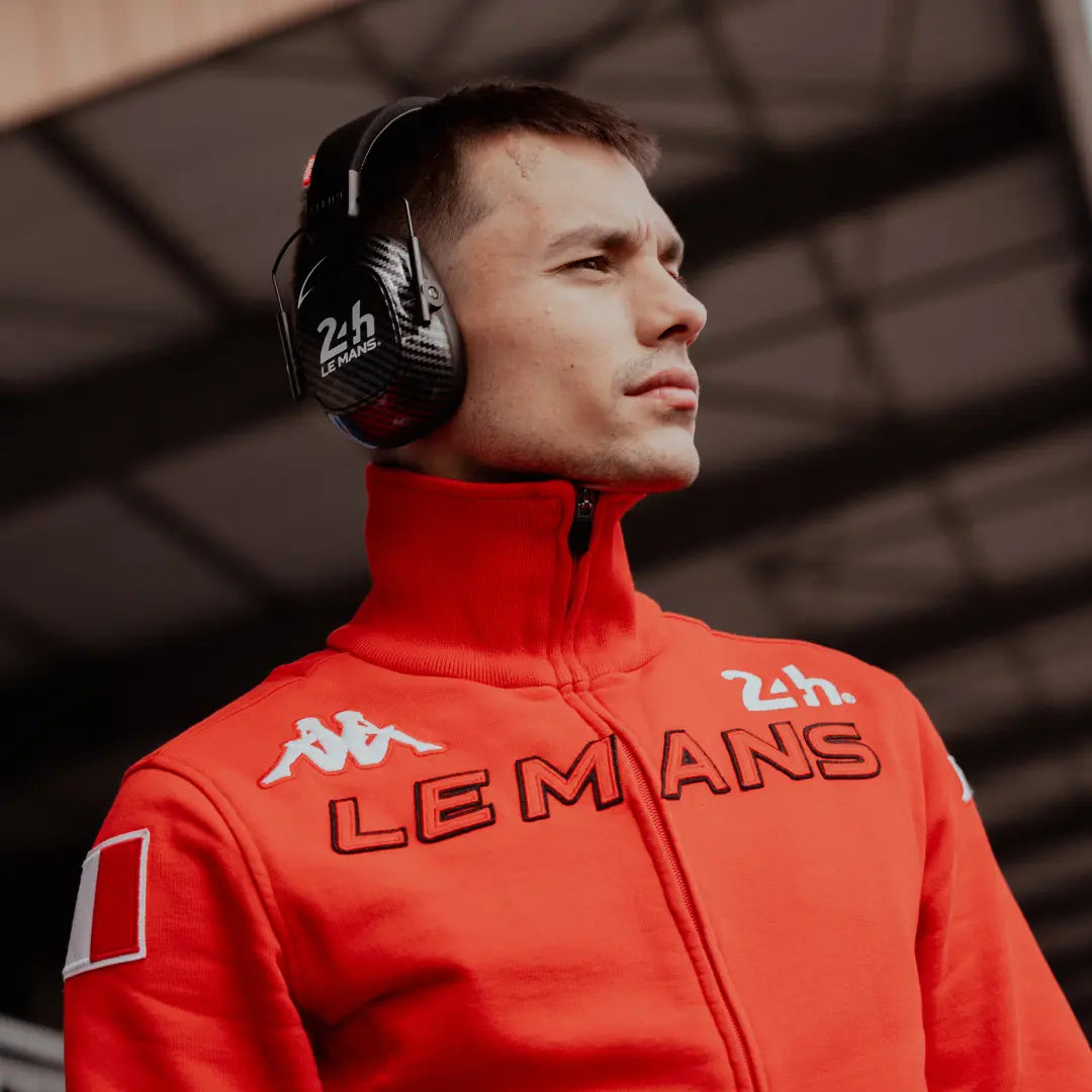 Veste Kappa Eroi 24H Le Mans rouge — détail logos contrastés