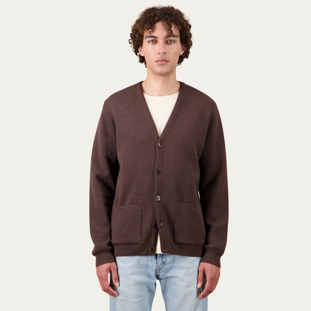 NITTO KNITWEAR -  YOUR CARDIGAN LAINE - MARRON -  Klubb