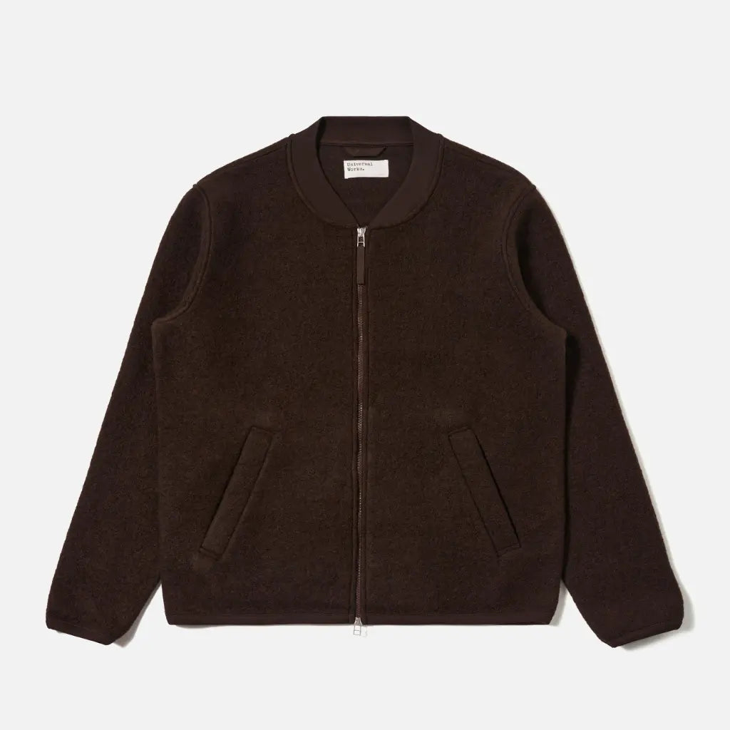 UNIVERSAL WORKS -  ZIP BOMBER BROWN -  Klubb