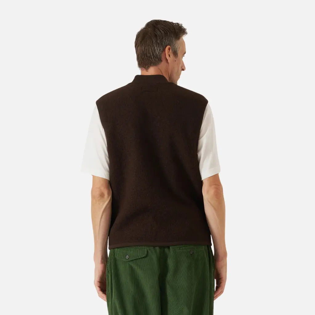 UNIVERSAL WORKS -  ZIP WAISTCOAT BROWN -  Klubb
