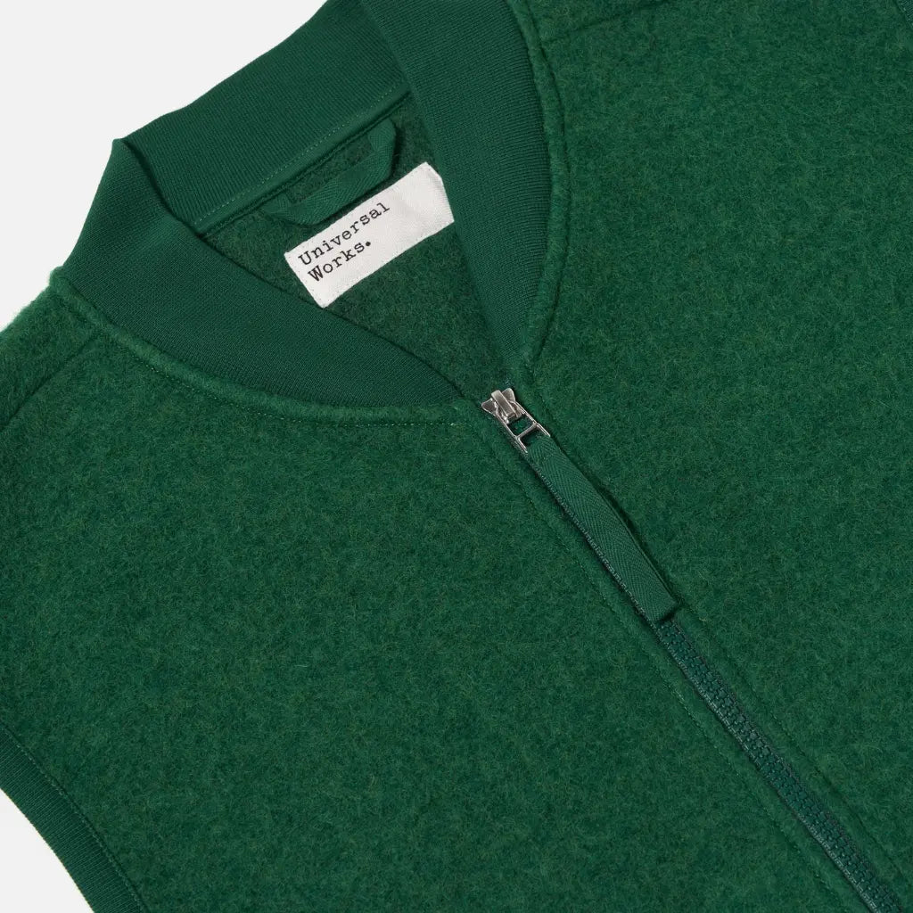 UNIVERSAL WORKS -  ZIP WAISTCOAT GREEN -  Klubb