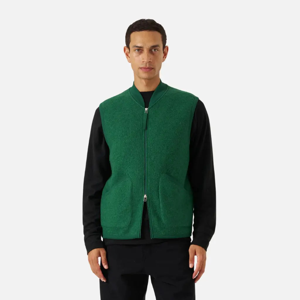 UNIVERSAL WORKS -  ZIP WAISTCOAT GREEN -  Klubb