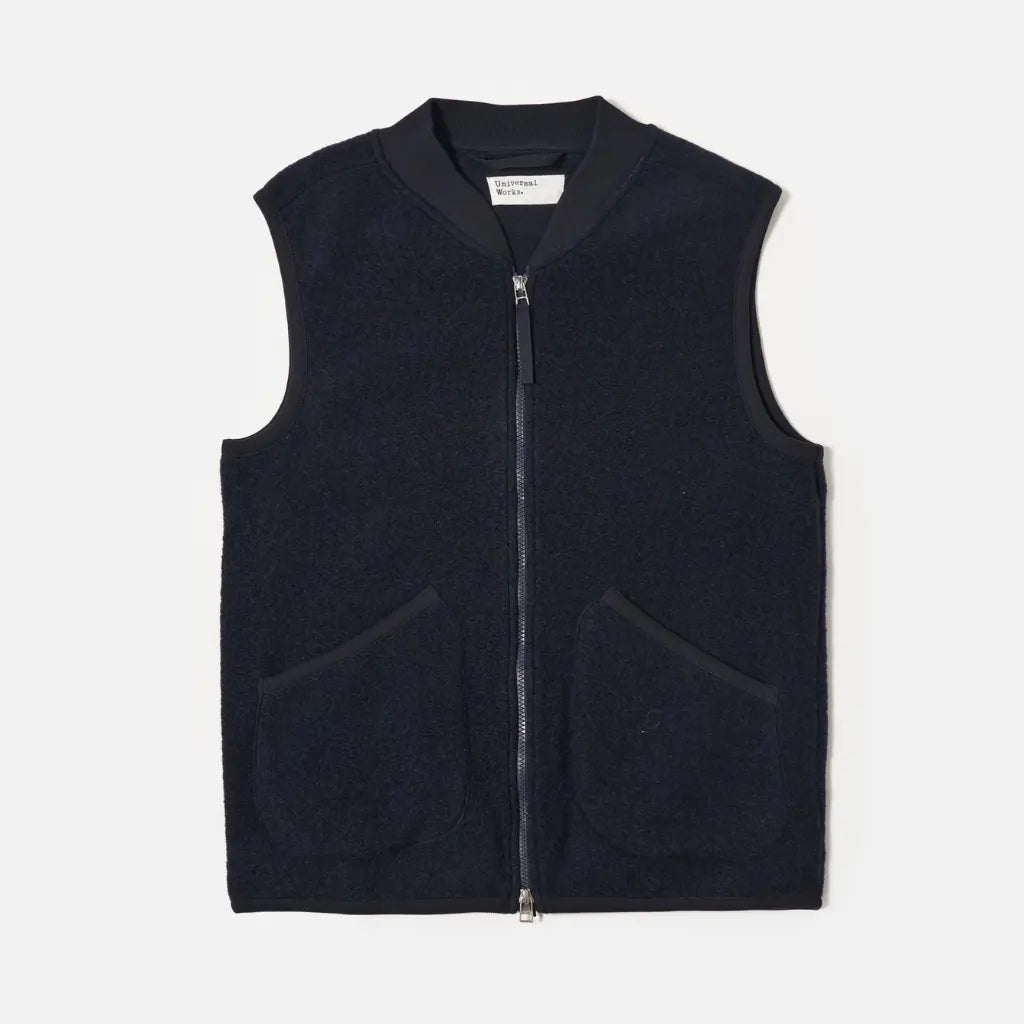 UNIVERSAL WORKS -  ZIP WAISTCOAT NAVY -  Klubb