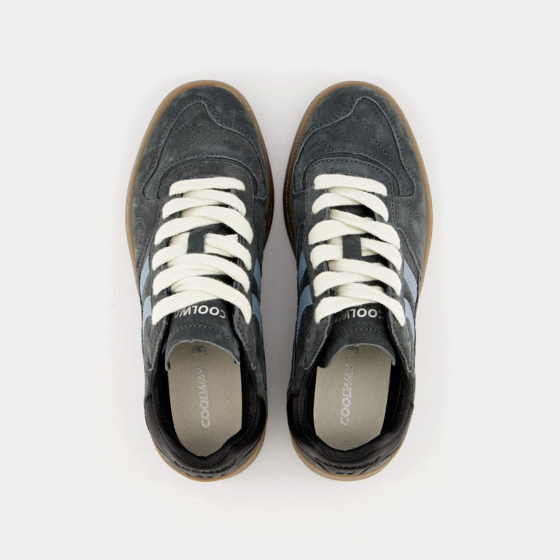 Baskets Goal anthracite Coolway - paire vue de dessus, languettes rembourrées et semelles grises