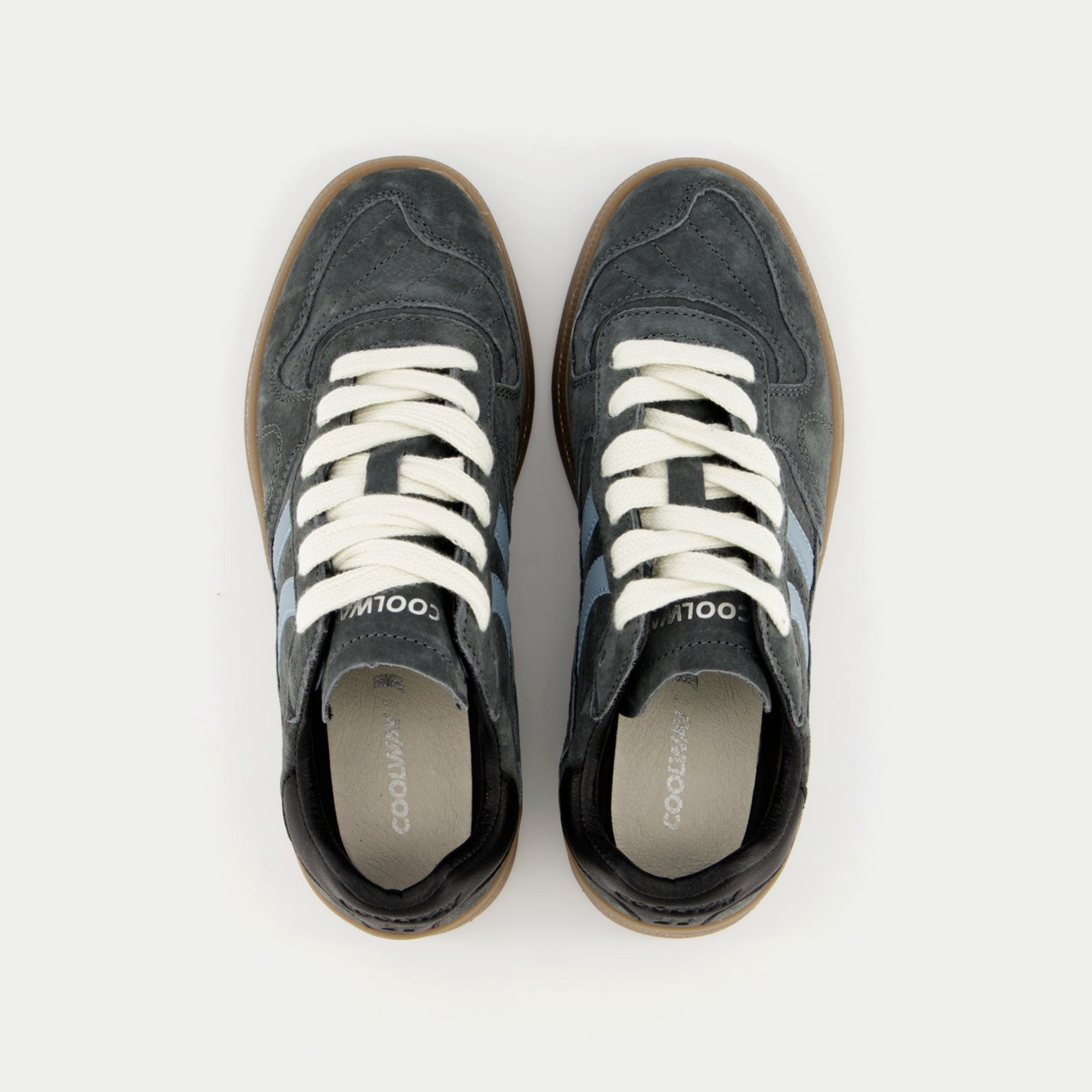 Baskets Goal anthracite Coolway - paire vue de dessus, languettes rembourrées et semelles grises