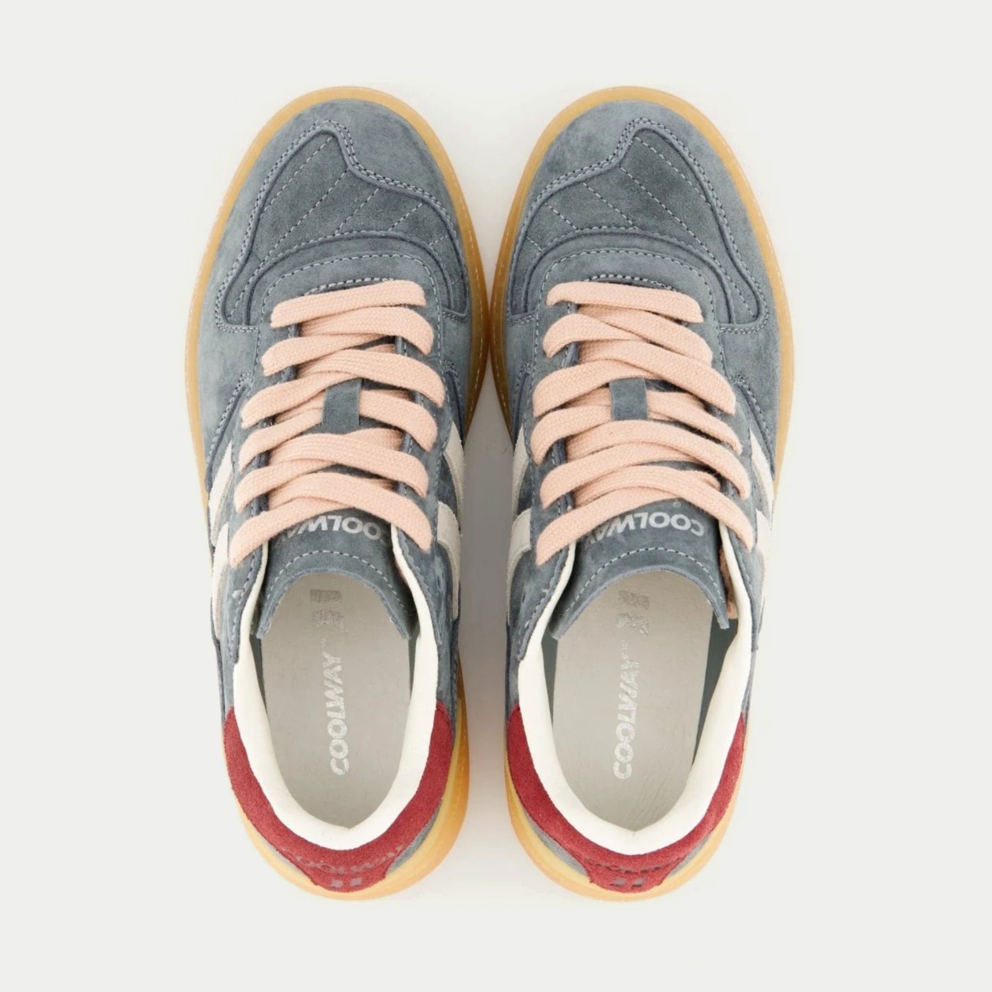 Baskets Goal Marina Glide bleu gris Coolway - paire vue de dessus, premières COOLWAY et talons rouges