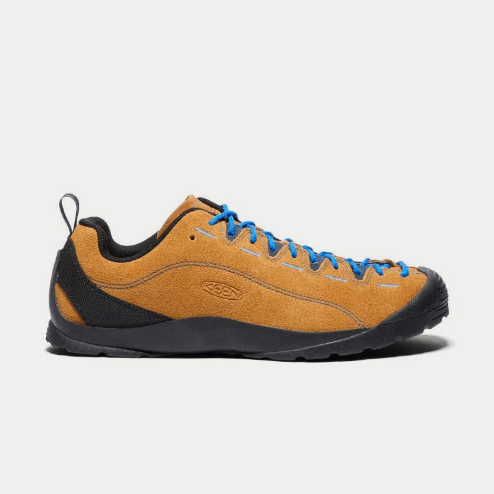 Baskets Jasper Cathay Spice & Orion Blue KEEN - profil extérieur du pied droit, logo embossé sur le flanc