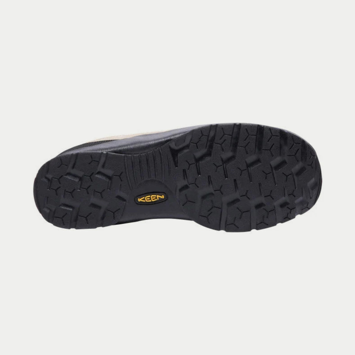 Baskets Jasper Silver Mink KEEN - semelle extérieure caoutchouc noire à crampons, logo KEEN jaune