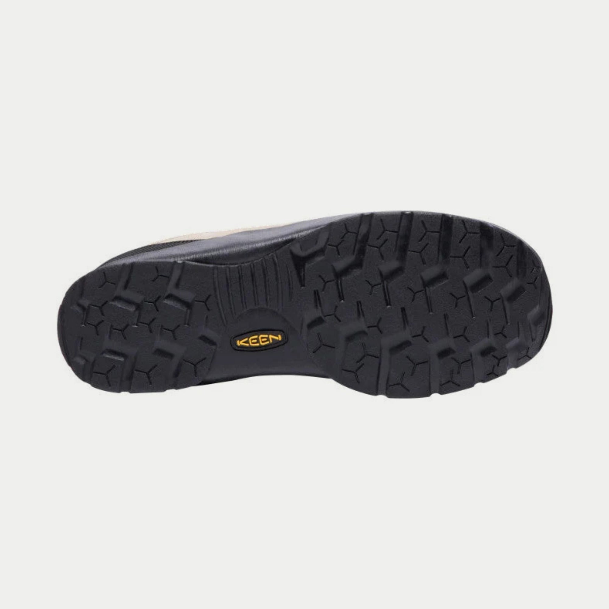 Baskets Jasper Silver Mink KEEN - semelle extérieure caoutchouc noire à crampons, logo KEEN jaune
