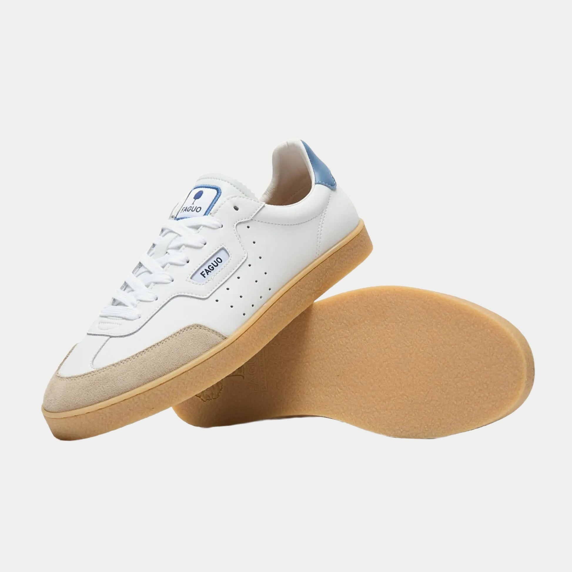 Baskets Lumbo Blanc et Bleu Ciel - Faguo - détail 3