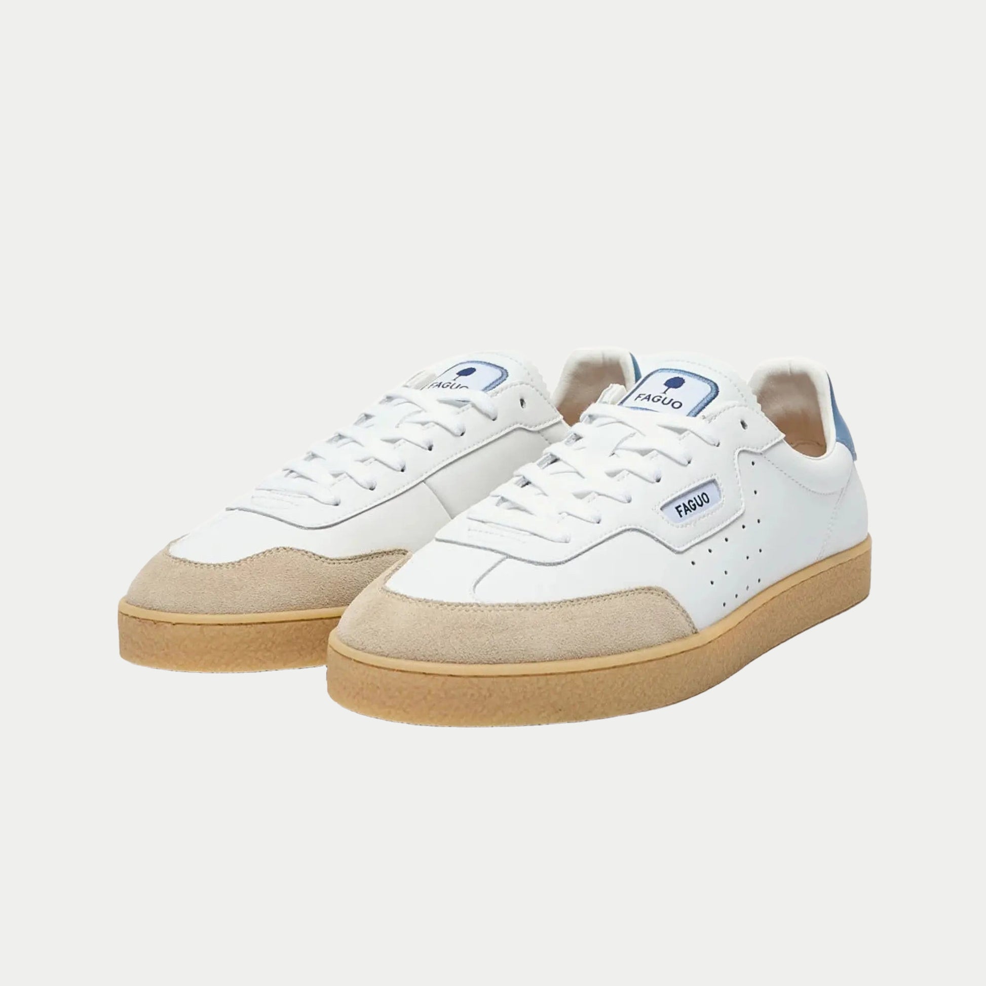 Baskets Lumbo Blanc et Bleu Ciel - Faguo - détail 5