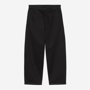 Pantalon Brady Black Stone Washed Carhartt WIP vu à plat de face, coupe droite décontractée à jambe large