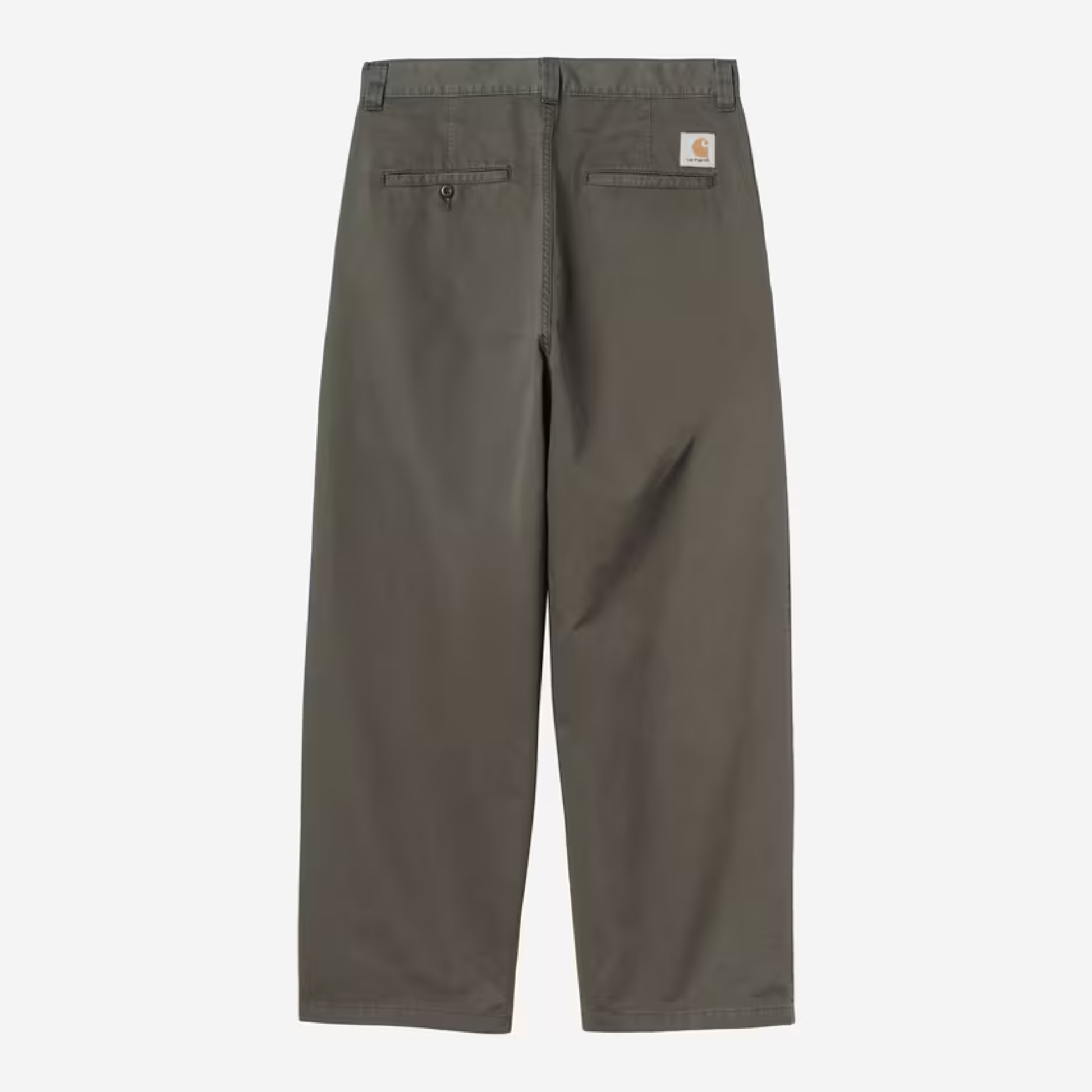 Pantalon Brady Shungite Stone Washed Carhartt WIP de dos : poches passepoilées et Square Label Carhartt