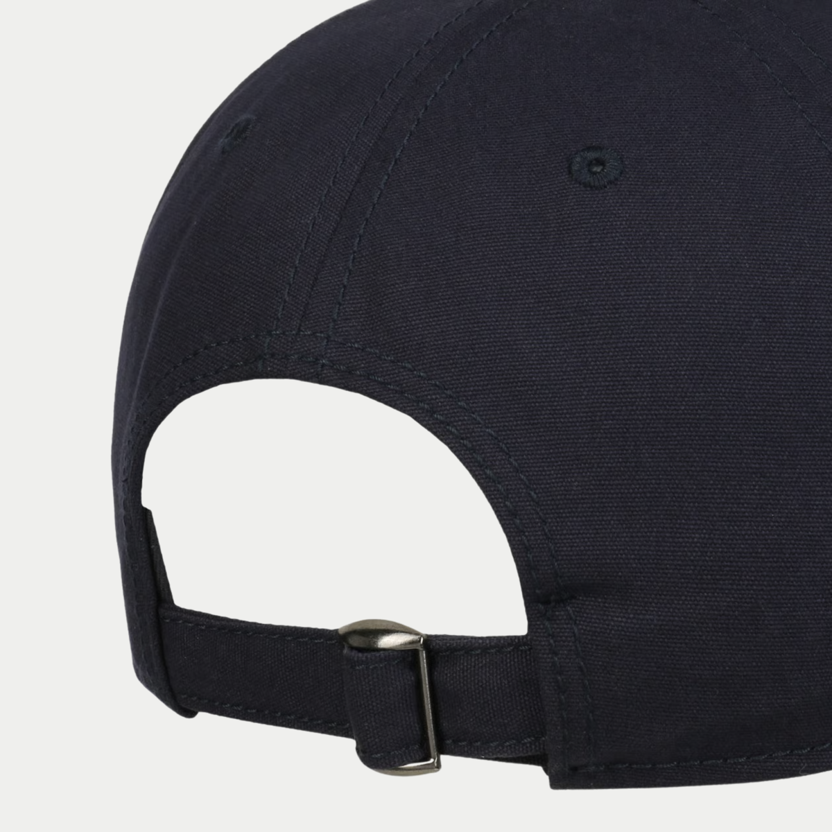 Casquette baseball Stetson 1865 American Headgear écru et bleu marine - dos, œillets d'aération et boucle métal