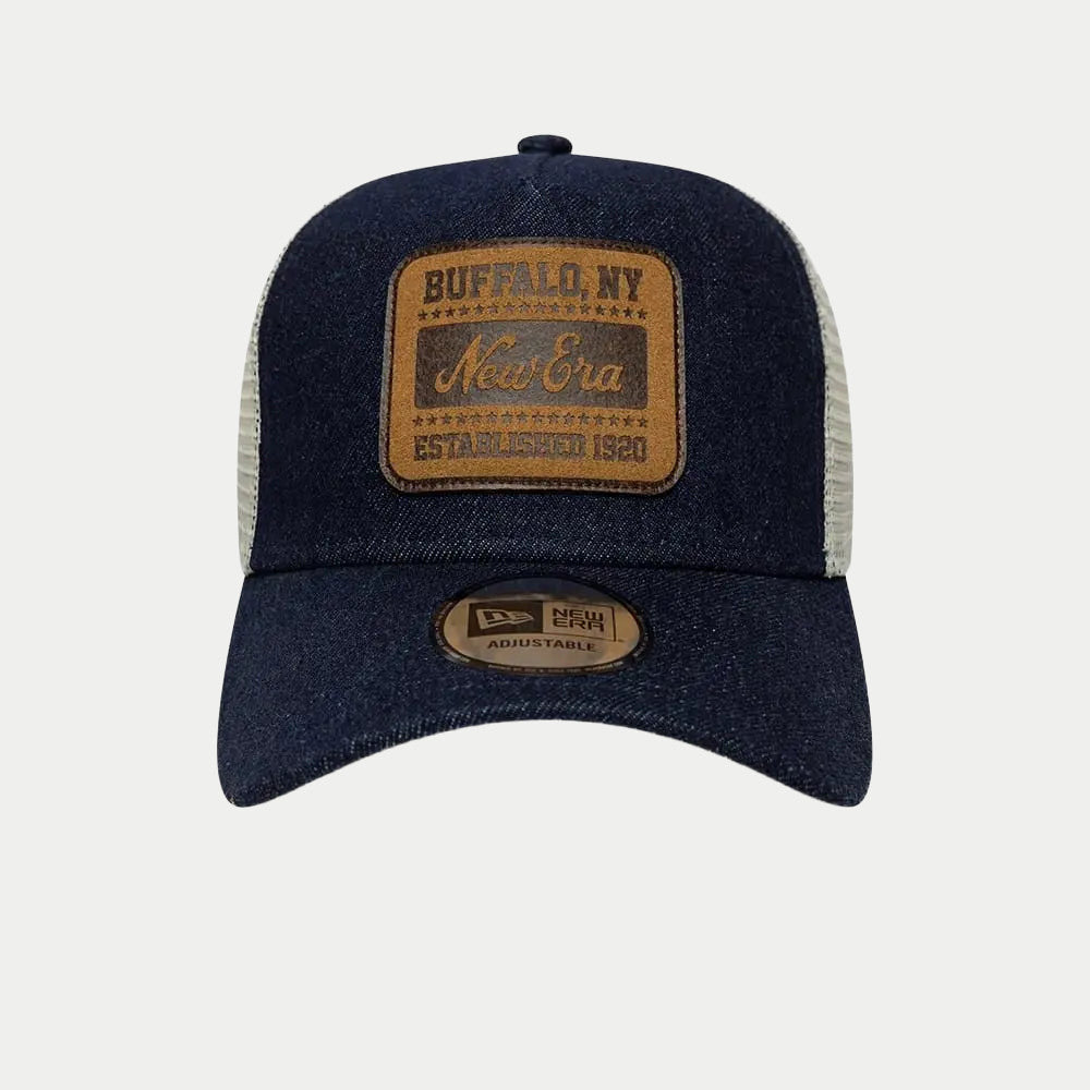 Casquette 9FORTY A-Frame Trucker New Era Patch Denim - Bleu Foncé - New Era