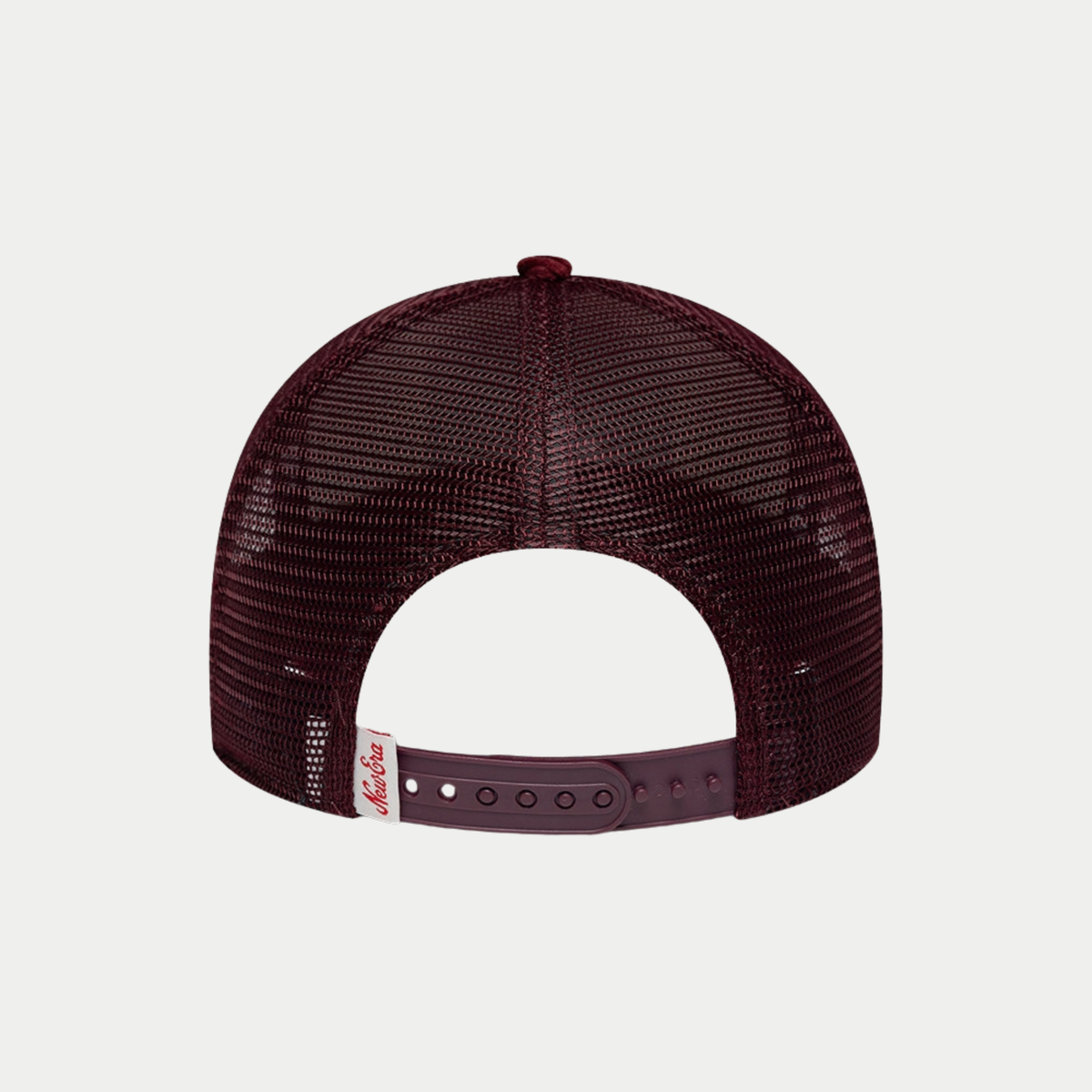 Casquette Trucker Cord Visor New Era - dos en filet bordeaux et fermeture snapback