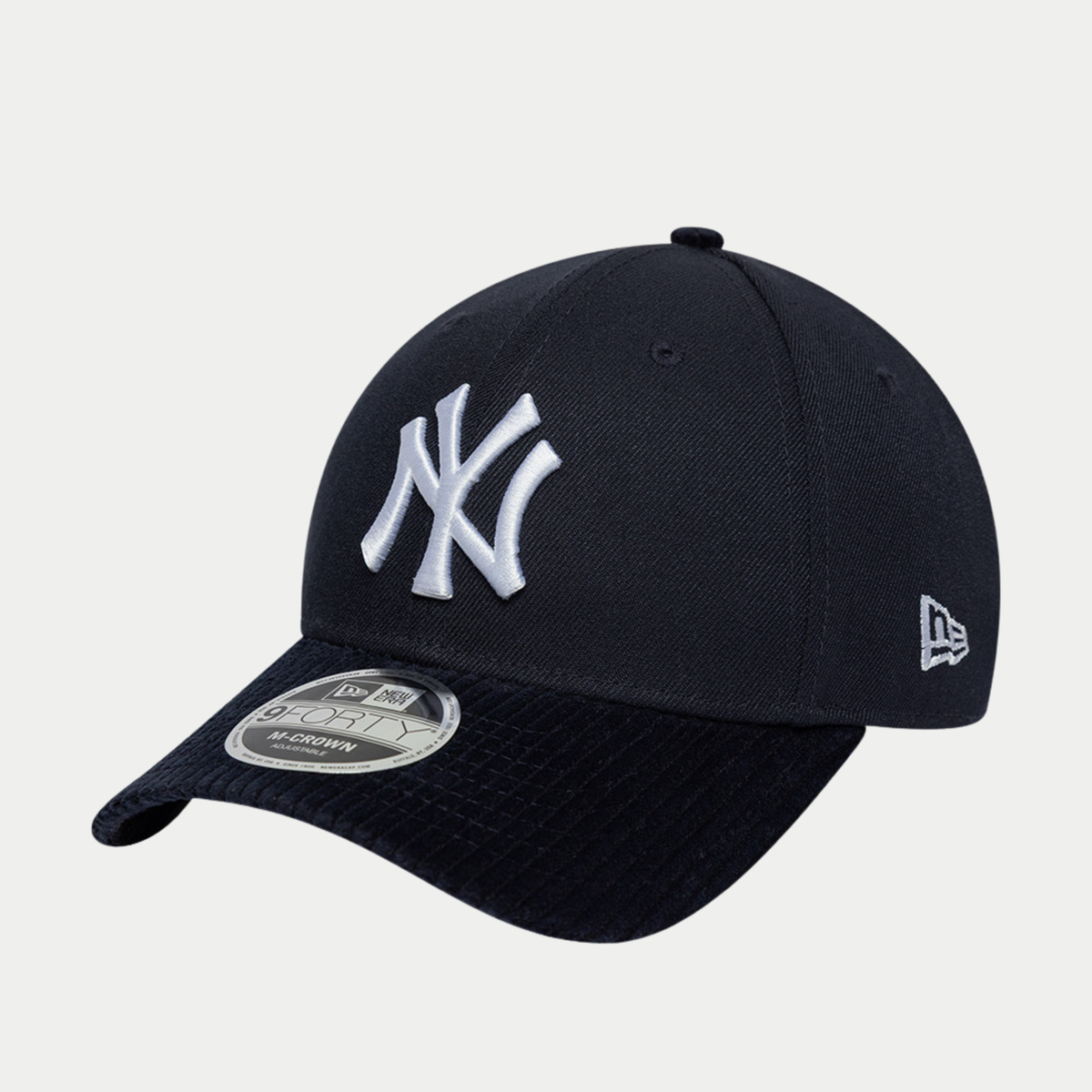 Casquette 9Forty M-Crown New York Yankees Cord Visor bleu marine New Era - trois-quarts, logo NY brodé blanc