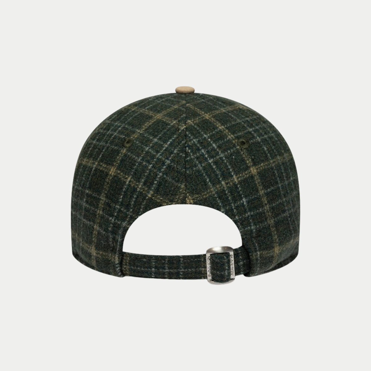 Casquette 9Twenty Yankees Mix Check New Era - vue de dos, sangle à carreaux et boucle métal argentée