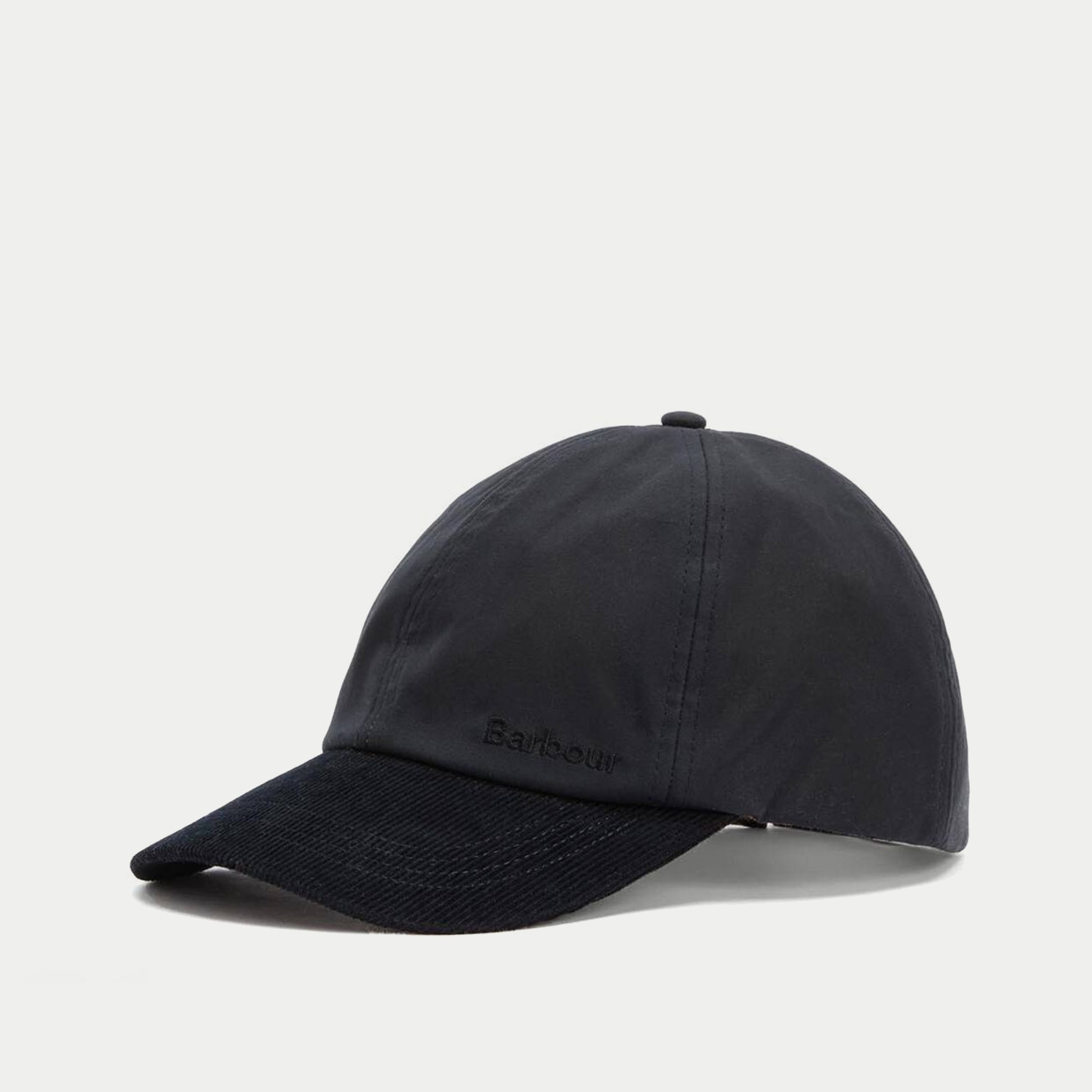 Casquette Ashby marine Barbour - profil, coton ciré et visière en velours côtelé