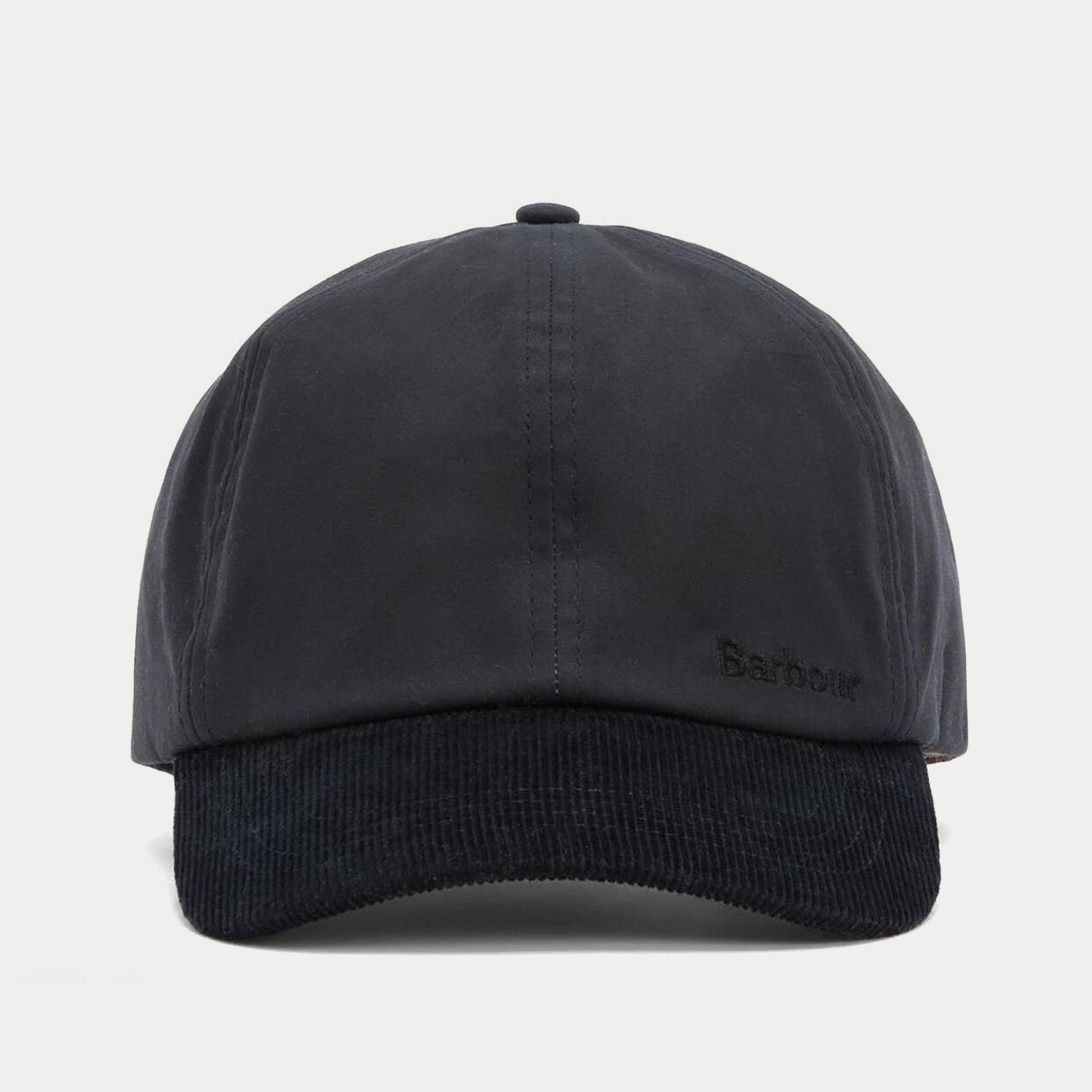Casquette Ashby marine Barbour - vue de face, broderie Barbour sur le devant