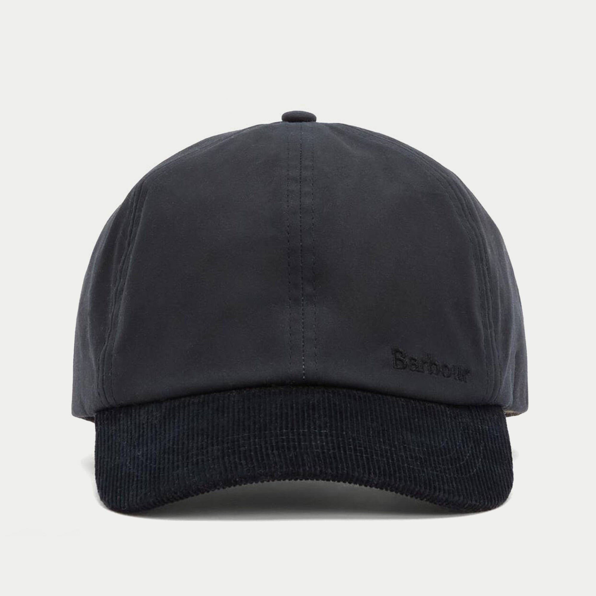 Casquette Ashby marine Barbour - vue de face, broderie Barbour sur le devant
