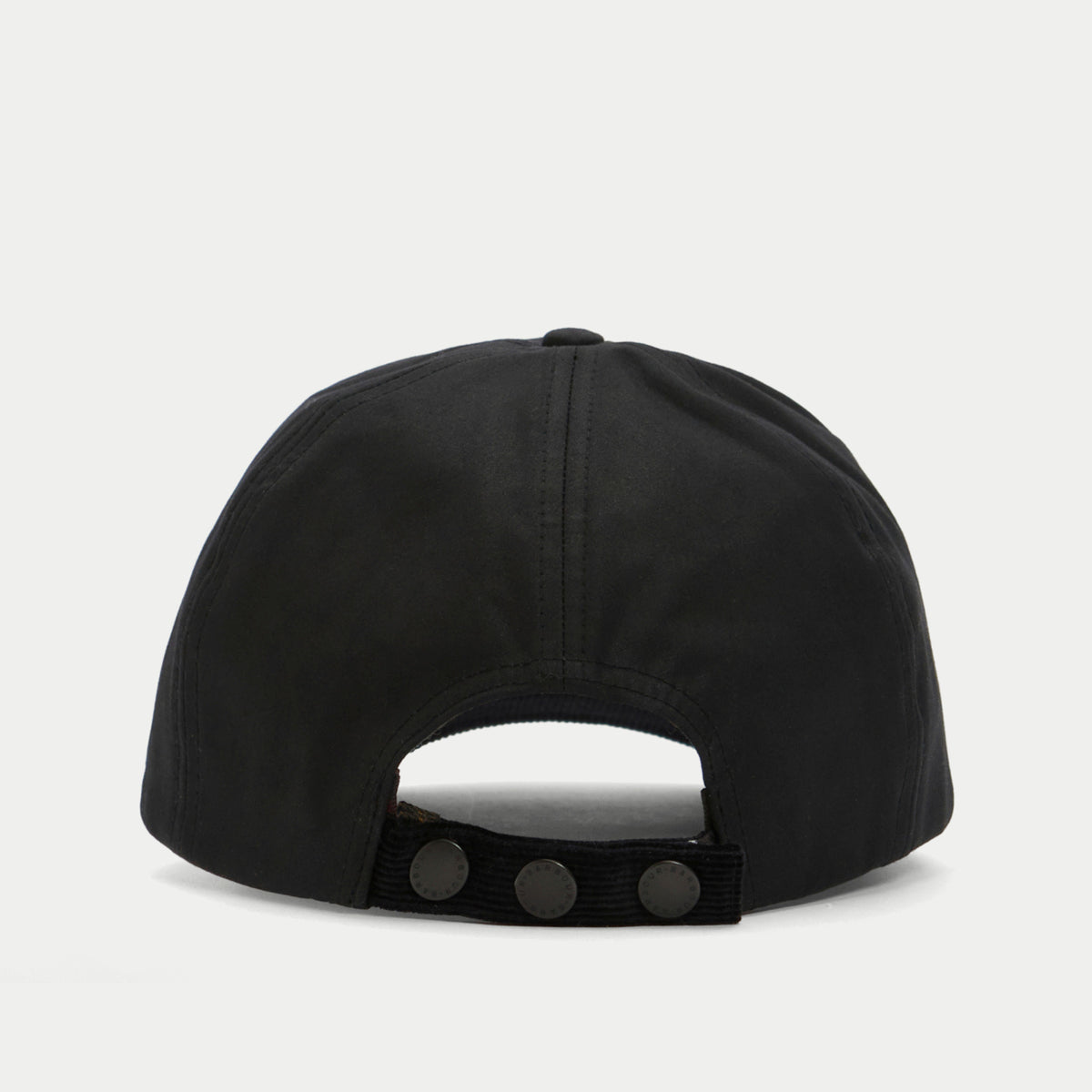 Casquette Ashby noire Barbour - vue de dos, sangle de réglage à trois pressions