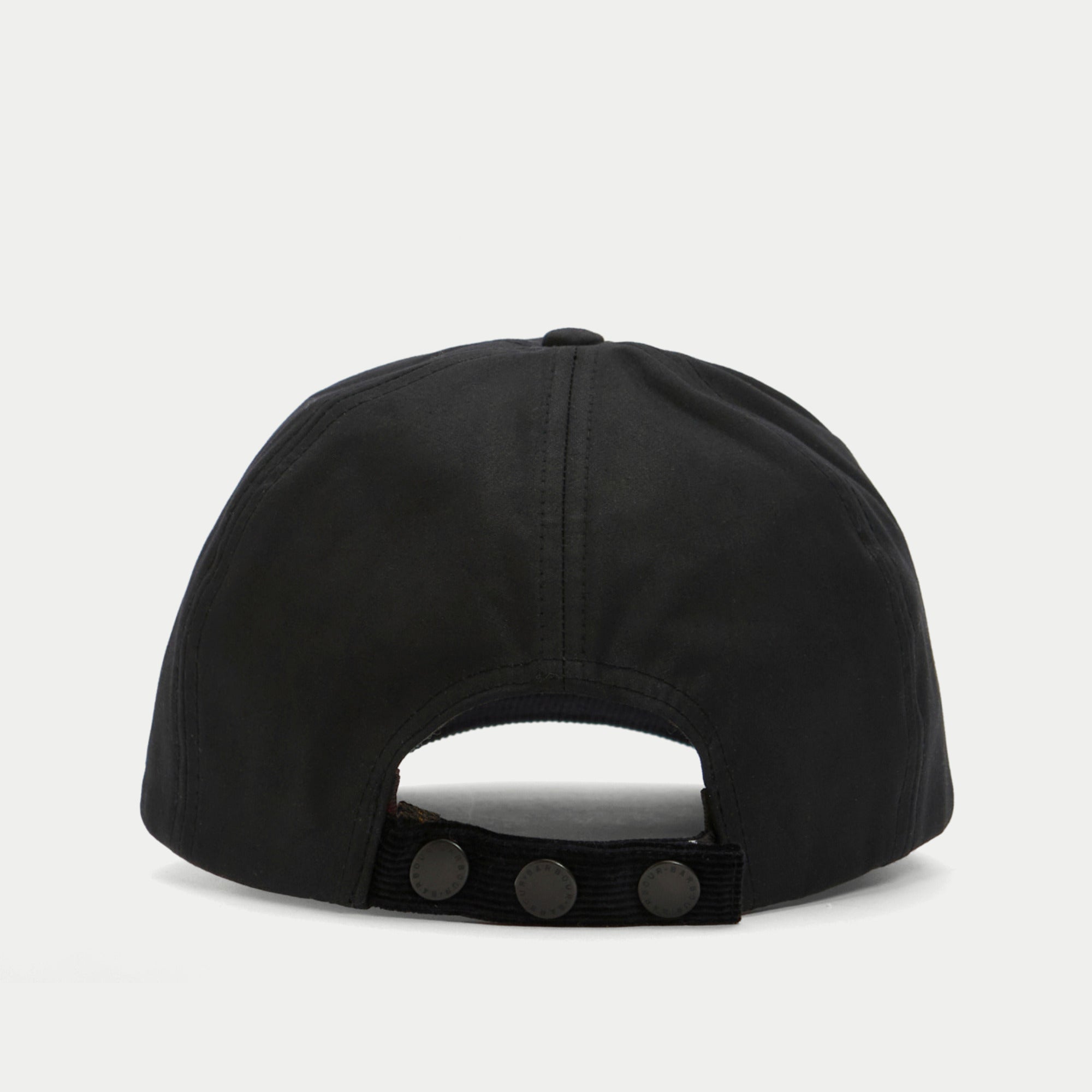 Casquette Ashby noire Barbour - vue de dos, sangle de réglage à trois pressions