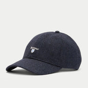Casquette Barlow marine Barbour - profil, laine à chevrons et visière incurvée