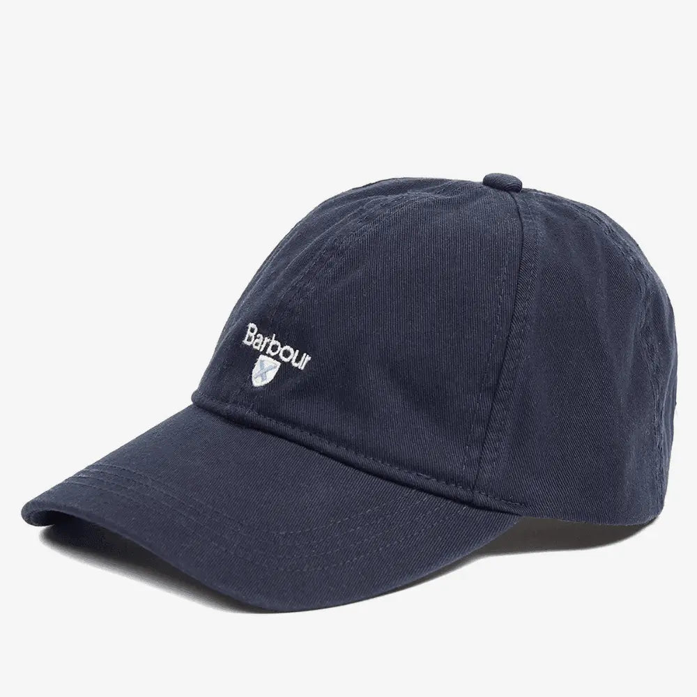 Casquette Cascade Bleu Marine de trois quarts, coton délavé et visière souple surpiquée