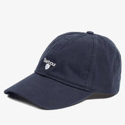 Casquette Cascade Bleu Marine de trois quarts, coton délavé et visière souple surpiquée