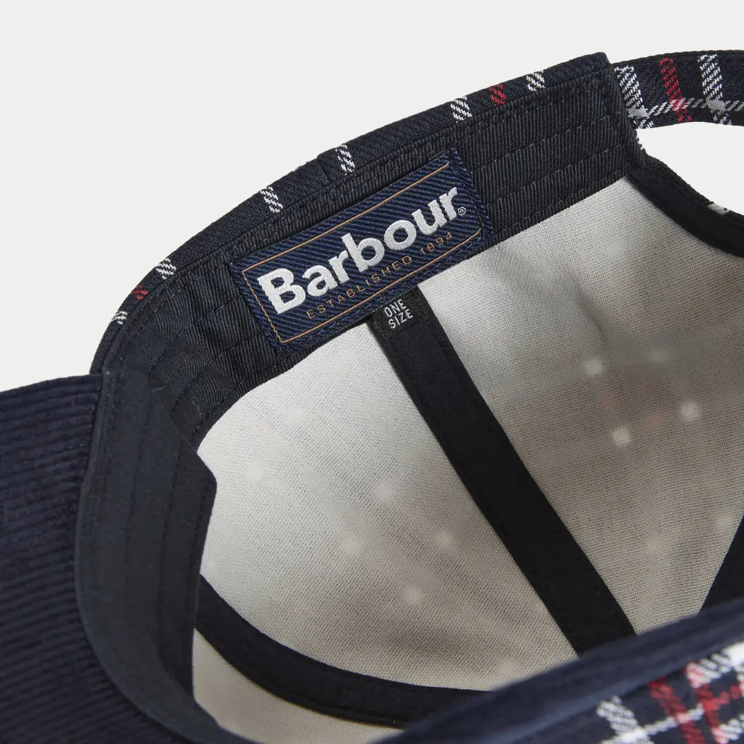 Casquette Benson - Navy et Red Check - Barbour - détail 7