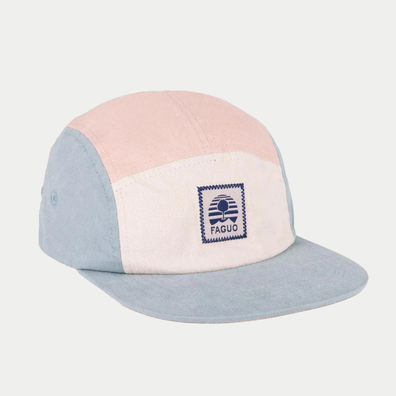Casquette 5 Panel - Bleu & Rose Pâle