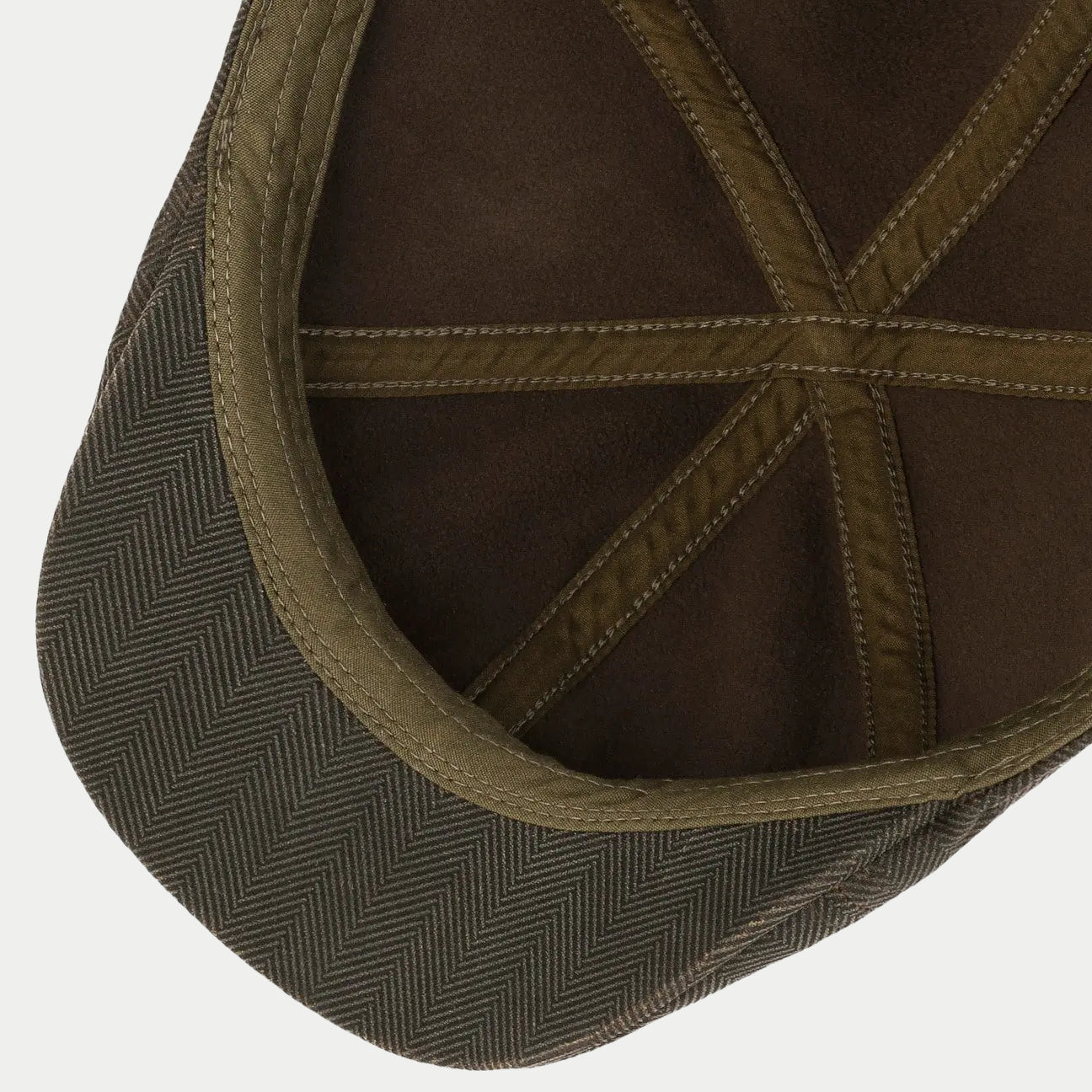 Casquette Duck Herringbone Marron / Olive - Stetson - détail 3