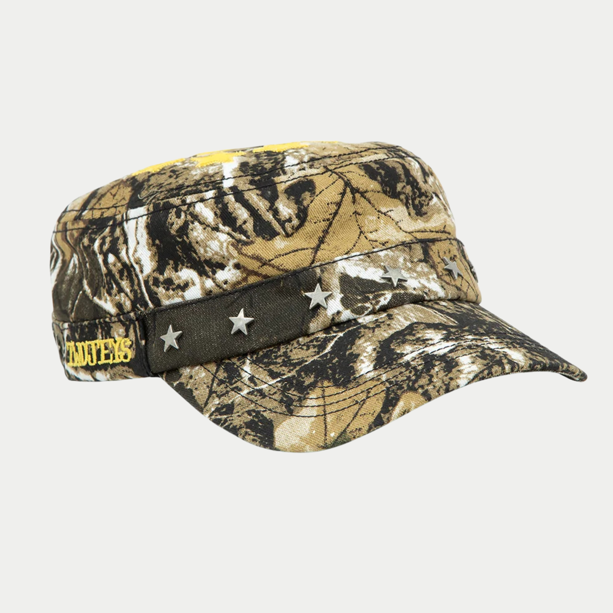 Casquette militaire Guerrilla Twojeys camouflage de trois quarts, bande à clous étoiles