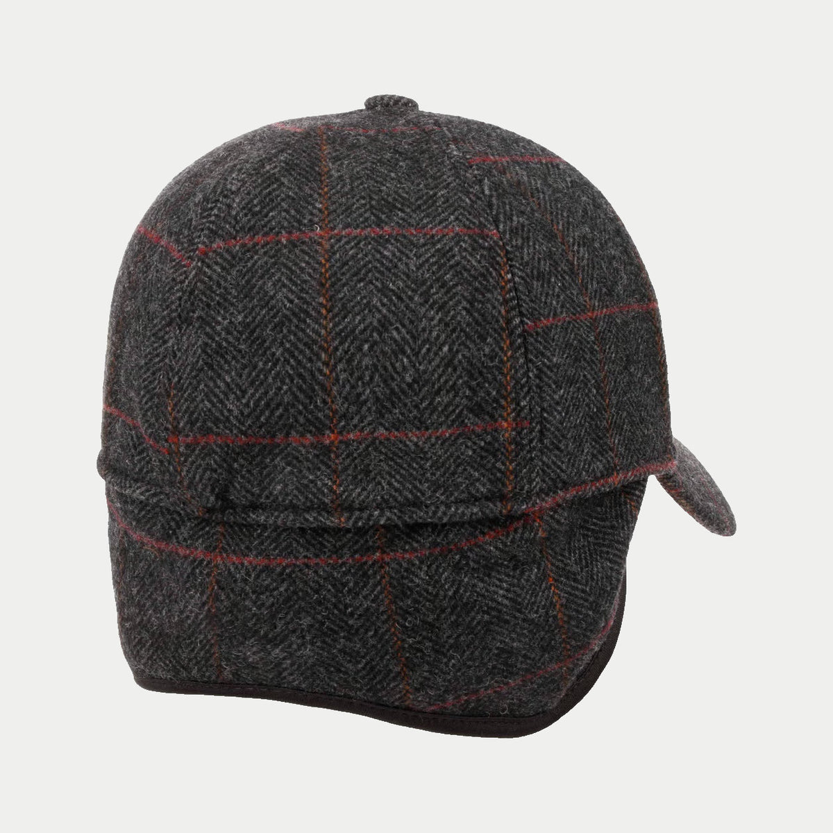 Dos de la casquette Kinty Stetson grise, protège-nuque et cache-oreilles rabattus