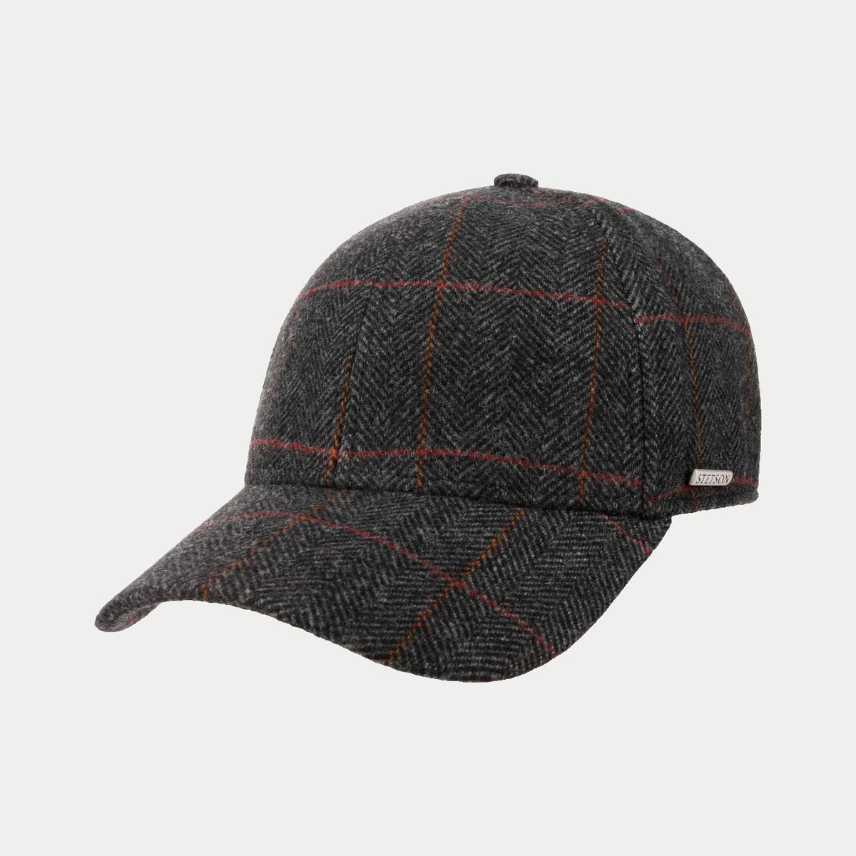 Casquette Kinty Stetson grise de trois quarts, cache-oreilles repliés à l'intérieur