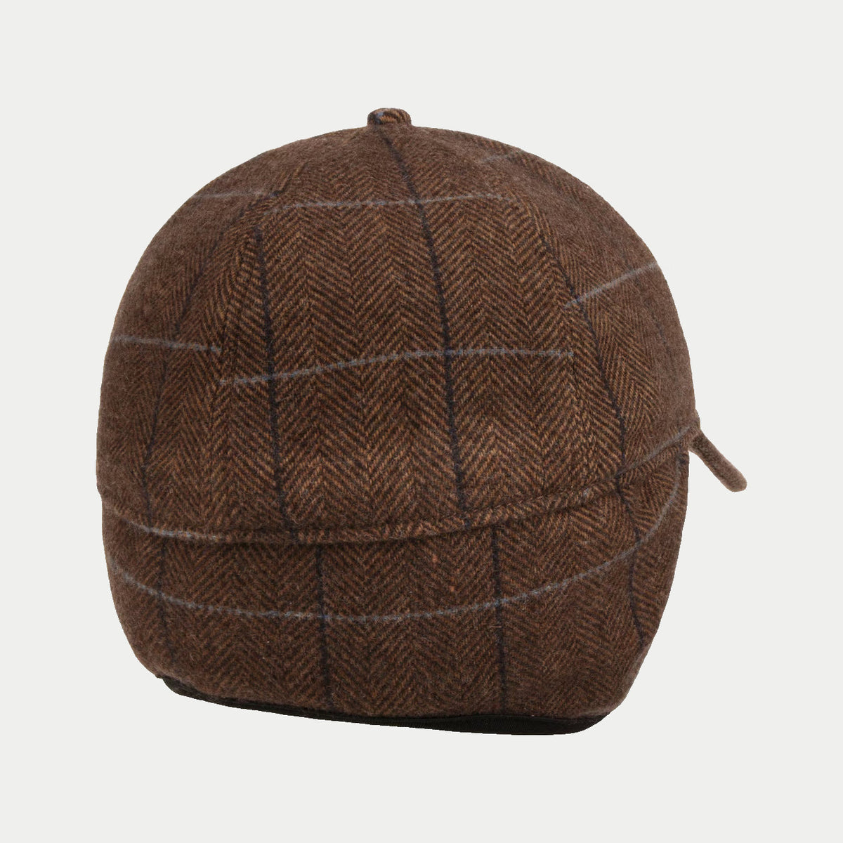 Dos de la casquette Kinty Stetson marron, protège-nuque et cache-oreilles rabattus