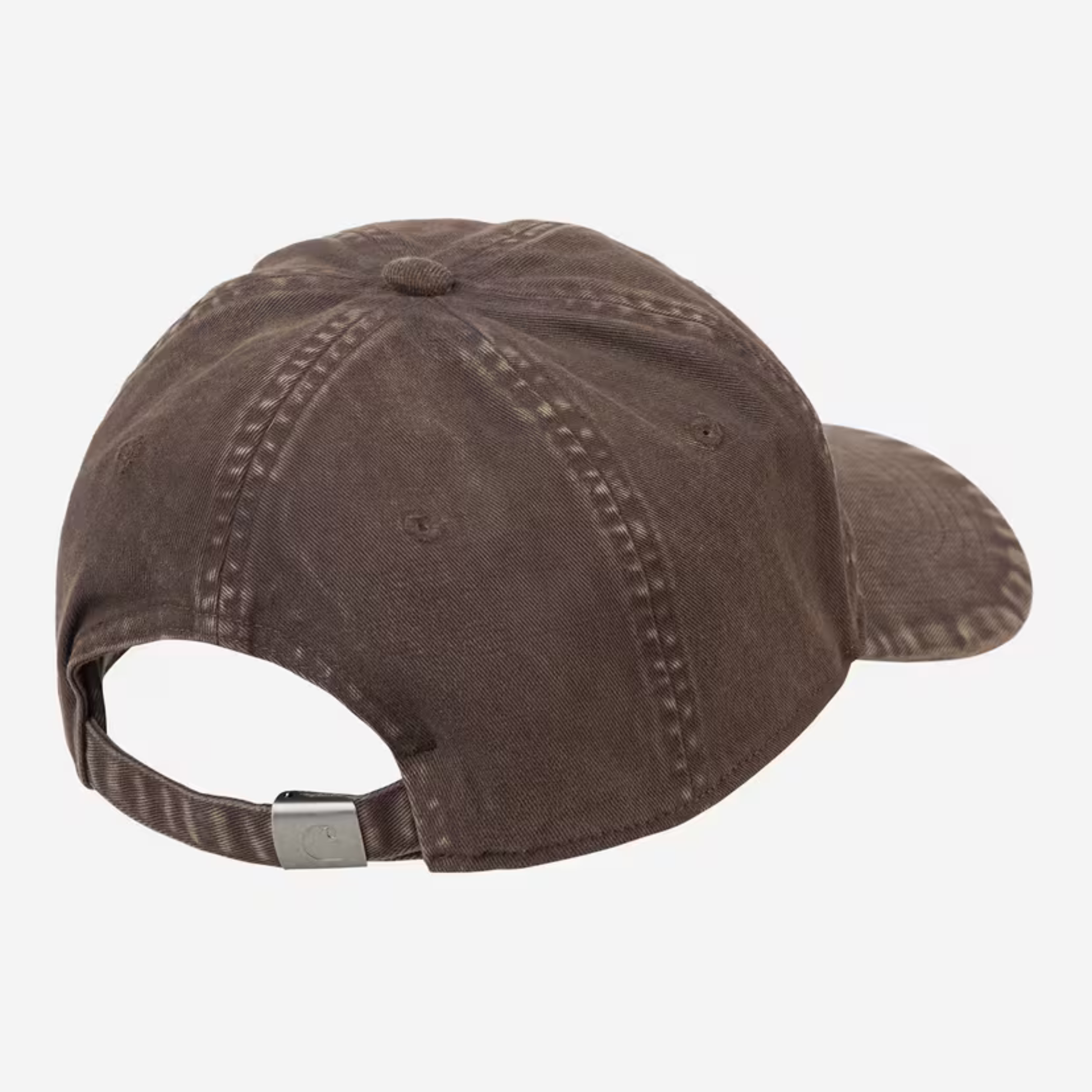 Casquette Lambert Tobacco taupe Carhartt WIP - vue arrière, ouverture et sangle réglable à boucle métal gravée
