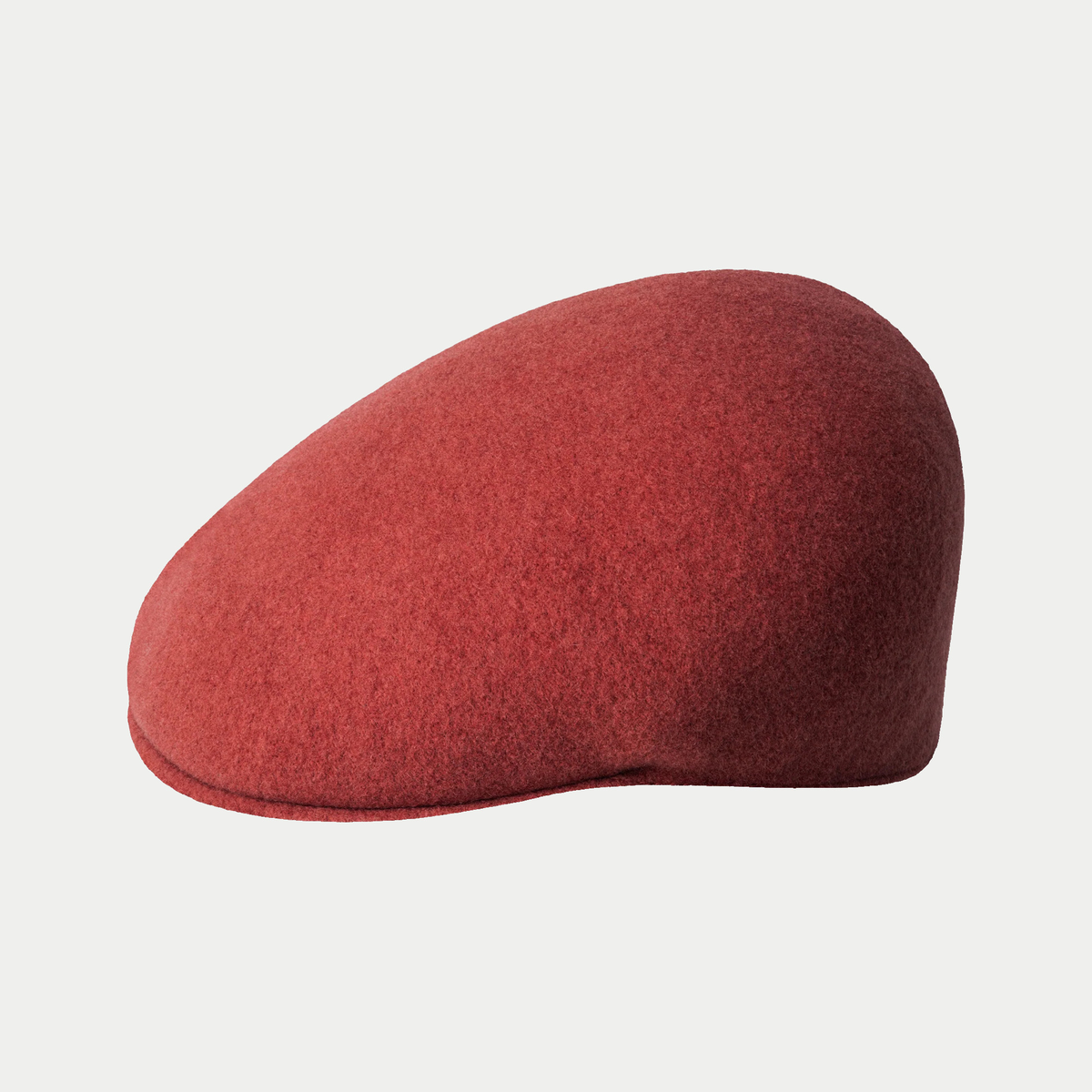 Casquette plate 504 en laine Valiant Poppy Kangol, vue de profil, visière souple dans le prolongement de la calotte