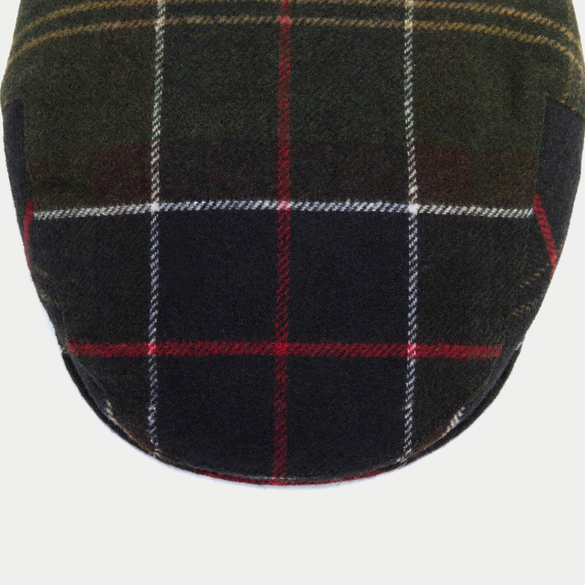 Casquette plate Gallingale tartan Barbour - gros plan sur la visière et le bord piqué