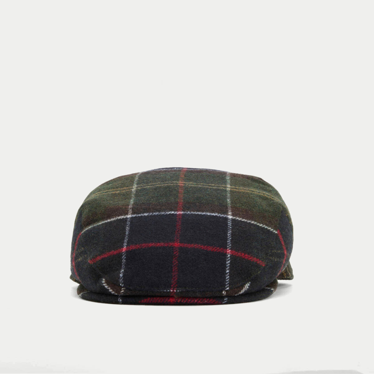 Casquette plate Gallingale tartan Barbour - vue de face, calotte à panneaux en tartan