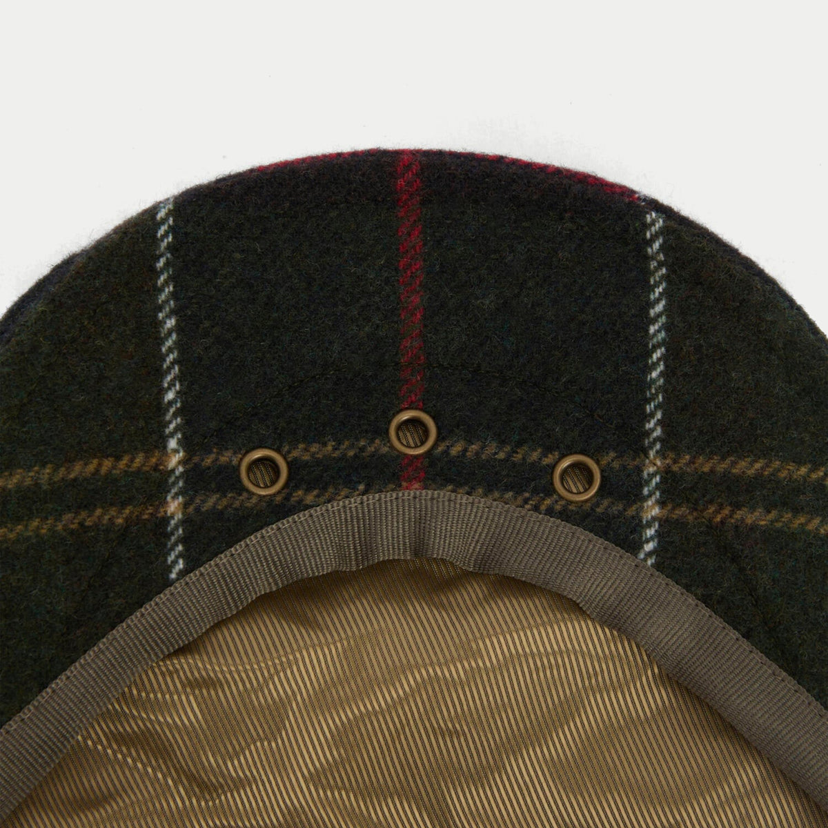 Casquette plate Gallingale tartan Barbour - intérieur, doublure et œillets d'aération laiton