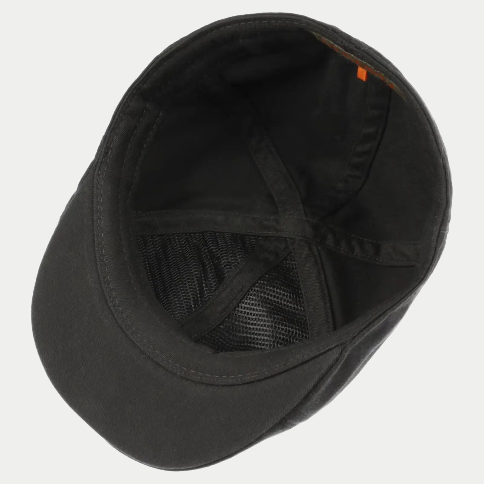Intérieur de la casquette plate Stetson Texas noire avec étiquette de marque