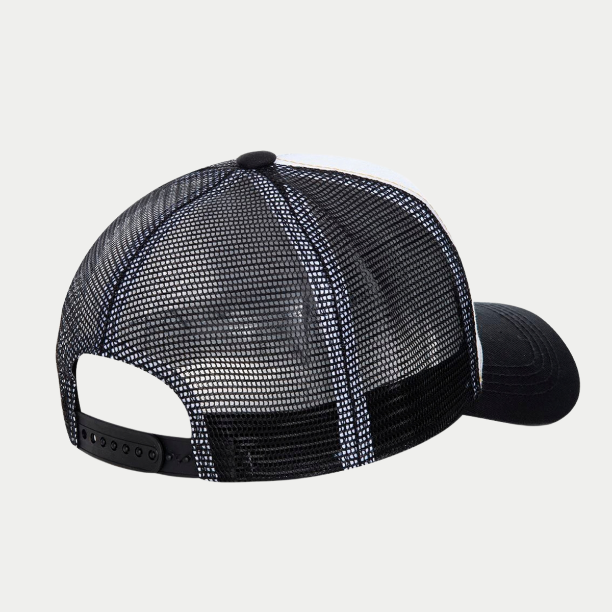 Arrière de la casquette trucker Von Dutch Art : filet noir et fermeture snapback