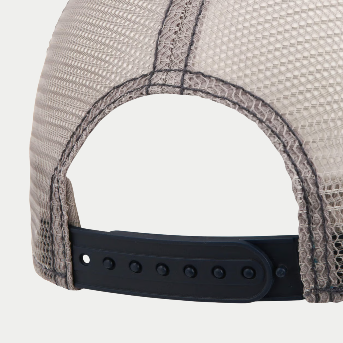 Dos de la casquette trucker Classic Point Stetson : filet gris et fermeture snapback bleu marine