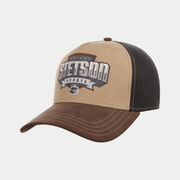 Casquette trucker Hockey Sports Stetson de trois quarts : devant beige brodé, arrière anthracite et visière marron
