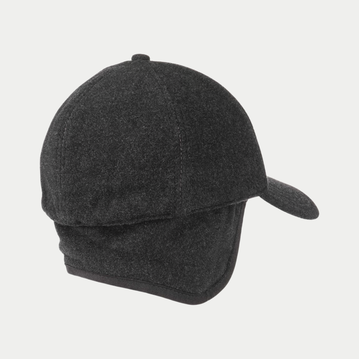 Dos de la casquette Vaby Stetson gris anthracite, protège-nuque et cache-oreilles dépliés